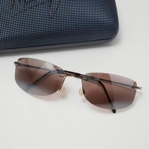 GQ1428△日本製*Maui Jim/マウイジム/MJ SPORT*MJ-450-23*偏光レンズ*リムレス サングラス*ブラウン×ブロンズ系*ケース付き*ユニセックス