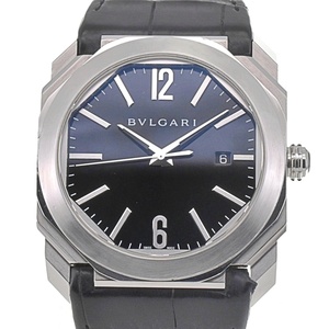 ブルガリ BVLGARI BGO41S オクト デイト SS/レザー 自動巻き メンズ 良品 内箱付き P#134922