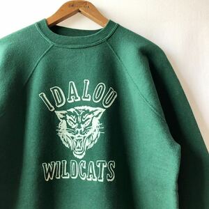 着丈64cm! 美品! 50s 60s WILDCATS 三角ガゼット フロッキー プリント カレッジ スウェット ビンテージ 50年代 オリジナル ヴィンテージ