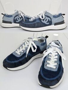 CHANEL HOMME DENIM COCO SNEAKER size 42 シャネル メンズ デニム スニーカー ココマーク b8865