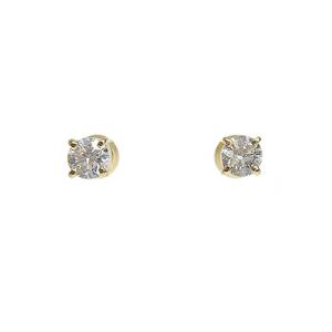 K18 YG スタッドピアス ピアス 一粒 ダイヤ ダイヤモンド 0.6ct 0.3ct×2 キャッチ GP 18金 イエローゴールド ジュエリー