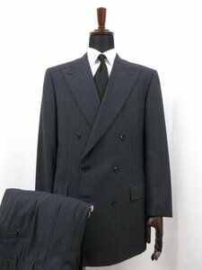 HH超美品 【ブリオーニ Brioni】 ウール素材 ダブル6ボタン スーツ (メンズ) size52 チャコールグレー系 ストライプ イタリア製■27HR3515