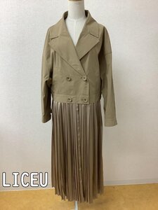 LICEU リシュ キャメルベージュブルゾン 着脱式プリーツ生地 美品 サイズ40