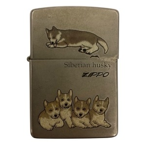 ジッポー ZIPPO 1995年製 オイルライター シベリアンハスキー 空回り シルバー メンズ レディース