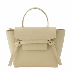 【セリーヌ】Celine　ベルトバッグ ナノ カーフスキン 2WAY ハンドバッグ 189003ZVA.24OU アイボリー 【中古】【正規品保証】214386