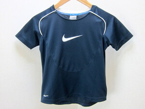 ■ナイキ/NIKE★ロゴ入り紺色サッカー半袖ジョグシャツXS■#F