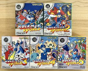 【限定即決】ROCKMAN WORLD ロックマンワールド5種（1&2&3&4&5）箱‐取説‐別紙あり CAPCOM カプコン DMG‐RWJ N.2848 ゲームボーイ レトロ