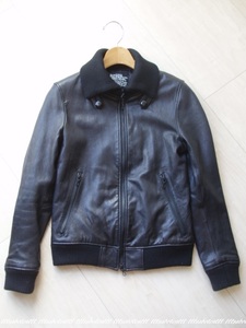 定価4万 nano・universe “Leather Blouson” 中綿 レザーブルゾン S ナノユニバース