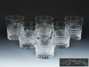 ベルギー Val Saint Lambert ヴァルサンランベール ハイデルベルク オールドファッショングラス ６客セット クリスタルガラス glass z6427t