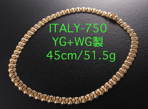 ☆＊TALY-750製で2トーンの45cmネックレス・51.5ｇ/IP-5345