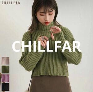 CHILLFAR ニット 後スリット開きトップス タートルネック FREE 長袖ニット セーター レディース グリーン 5