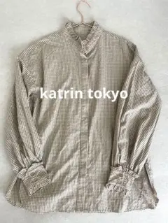 katrin tokyo フリルチェックシャツ　フリーサイズ