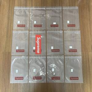 ステッカー収納可能 【12枚セット Supreme Box Logo パケ袋 半タグ付き】 ボックスロゴ パッケージ ショッパー ジップロック ziploc bags