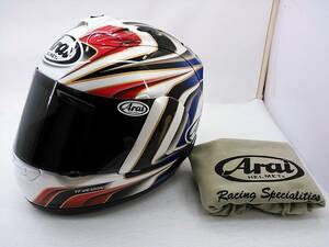 【送料無料】美品 希少カラー Arai アライ RX-7 RR5 AOYAMA GP アオヤマ 青山 XSサイズ スモークシールド付き フルフェイスヘルメット