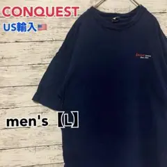 ●T104【アメリカ製】コンクエスト Tシャツ ネイビー系 men