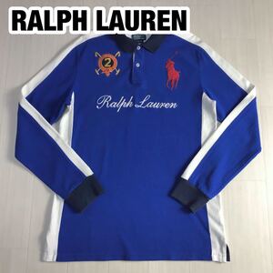 RALPH LAUREN ラルフローレン 半袖 ポロシャツ ユースサイズ XL(18-20) ブルー ブラック ホワイト ビッグポニー