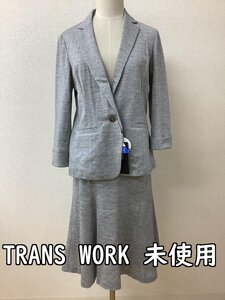 トランスワーク TRANS WORK タグ付き未使用 定価48000円 グレーミックス かのこ風生地 サマースーツ