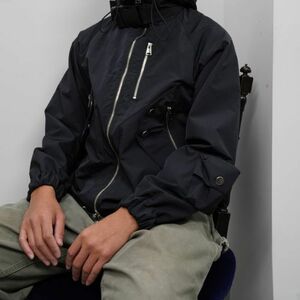 定価99000円 新品 OUAT 24SS CHANNEL JACKET ナイロン テクニカル ジャケット O009005JKT オーユーエーティー 3 ブラック