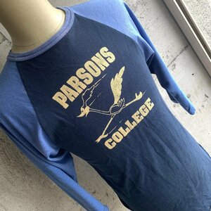 90s Vintage Mahagamage T-Shirt PARSONS COLLEGE ビンテージ カレッジ Tシャツ パーソンズ 美術大学 ロードランナー S size ブルー