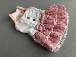 処分セール★胴34◇ピンク小花柄フリルスカート/キャミワンピ