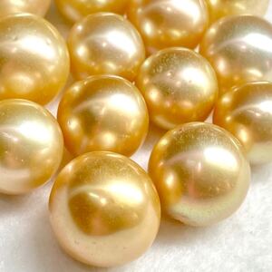 1円〜!!（ゴールデンパールおまとめ153ct）d 約30.6g pearl パール ルース 裸石 宝石 ジュエリー golden jewelry w4の10