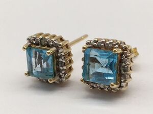 0202-513MKNF2050 ピアス ペア Christian Dior クリスチャンディオール ラインストーン レディース アクセサリー 水色