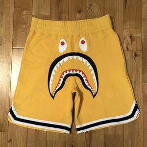 SHARK BASKETBALL SWEAT SHORTS Lサイズ yellow a bathing ape BAPE エイプ ベイプ アベイシングエイプ シャーク ハーフパンツ y7668