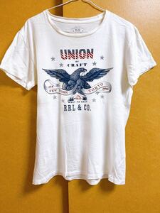 RRL ダブルアールエル ラルフローレン ビッグ ロゴ プリント Tシャツ ホワイト系 Sサイズ