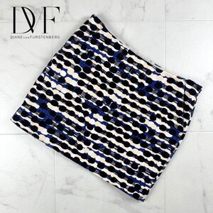 DIANE von FURSTENBERG ダイアンフォンファステンバーグ 総柄タイトスカート ミニ丈 裏地あり サイドジップ マルチカラー サイズ0*JC1290