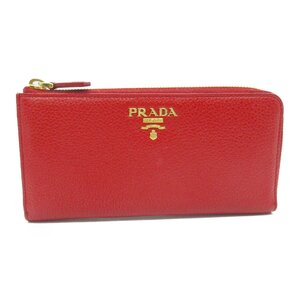 プラダ ラウンド長財布 ブランドオフ PRADA レザー ラウンド長財布 レザー 中古 レディース