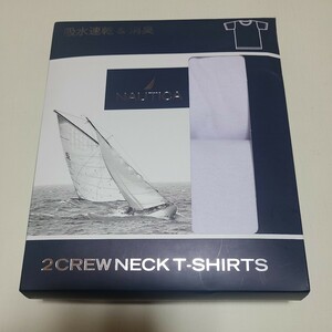 Nautica ノーチカ 2 crew neck T Shirt 無地 クルーネック Tシャツ サイズLL 白 吸水速乾 消臭