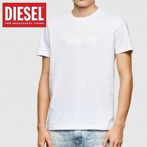 ディーゼル Tシャツ メンズ 半袖Tシャツ DIESEL ブランド ロゴ入り 白 ホワイト L トップス ユニセックス 丸首 クルーネック レディース 男