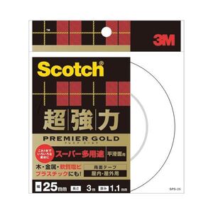 【新品】(まとめ）スコッチ 超強力両面テープ プレミアゴールド （スーパー多用途）25mm×3m 10巻〔×3セット〕