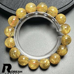 逸品 EU製 定価97万円★ROBEAN・極!極満針ルチルクォーツ★ブレスレット パワーストーン 天然石 綺麗 金運 お守り 12.9-13.4mm M107917