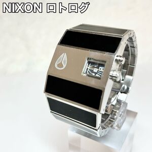 NIXON ニクソン ROTOLOG ロトログ 腕時計 黒 ブラック クォーツ 稼働品 シルバー スクエア 銀 希少 レア