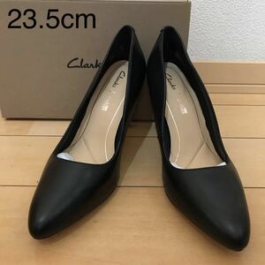 新品 23100円 クラークス Clarks パンプス ブラック レザー 皮革 未使用 23.5cm ヒール 仕事 フォーマル 入園式 卒園式 卒業式 入学式