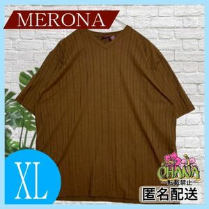 中古(古着)｜【MERONA】シンプル 無地 Tシャツ Vネック｜大きいサイズ XL ｜2699-01