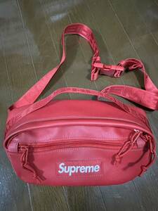 【完売】レザー　未使用　23FW Supreme Leather Waist Bag Red ( シュプリーム ウエストバッグ レッド 赤 ) シュプリーム