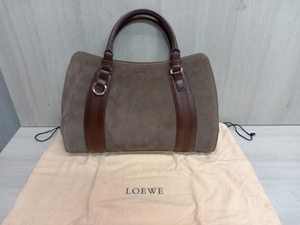 LOEWE 060305 ハンドバッグ トートバッグ スエード ブラウン系 保存袋付 ロエベ