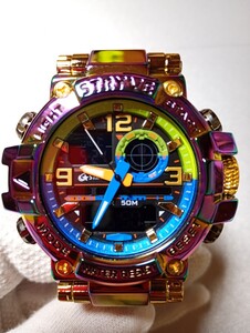 ☆数量限定☆G-SHOCK MT-Gジーショックルナレインボー、オマージュ時計STRYVE製、多機能腕時計、新品未使用！！ケース径迫力の55mm！