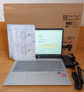 【新品同様:保証付】HP Laptop 14 em0005AU AMD Ryzen 5 7530U/メモリ 16GB/SSD 512GB/14型 非光沢 フルHD/win11 Pro/office 24年8月製