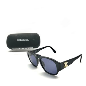 CHANEL シャネル サイド ココマーク サングラス アイウェア ブラックxゴールド 良品 M11142