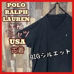 ラルフローレン メンズ グレー 3XL ロゴ USA古着 90s 半袖 Tシャツ