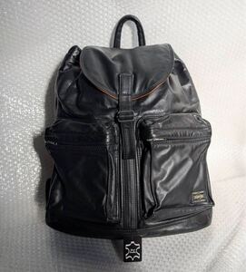 美品 PORTER タンカー レザー ポーター リュック バッグ TANKER LEATHER