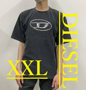 ディーゼル　Tシャツ　XXL　ロゴ　ブラック　新品定価20.900円　33B24　A15269 0TJAY 9XX T-BOXT-Q22　コットンジャージ　オーバルDロゴ