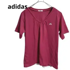 アディダス　adidas スポーツ　Tシャツ Vネック　ピンク