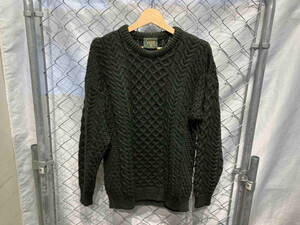 古着 90s Carraig Donn Aran Knit Sweater Made in Ireland Dark Green アイルランド製 アランニット ダークグリーン