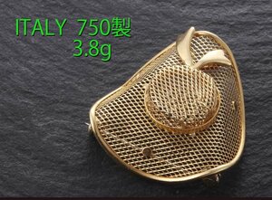☆＊ITALY-750製・メッシュの女性用帽子デザインブローチ・3.8g/IP-6656