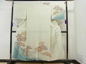 平和屋1■訪問着　単衣　友禅　作家物　枝椿　暈し染め　逸品　CAAD3409yc