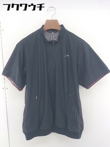 ◇ TIGORA ティゴラ ハーフジップ ロゴ プリント 半袖 ジャケット サイズL ブラック メンズ